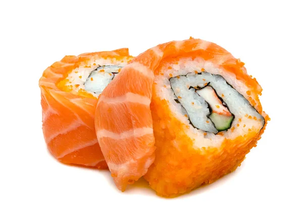 白を基調とした巻き寿司鮭握り 日本料理 — ストック写真