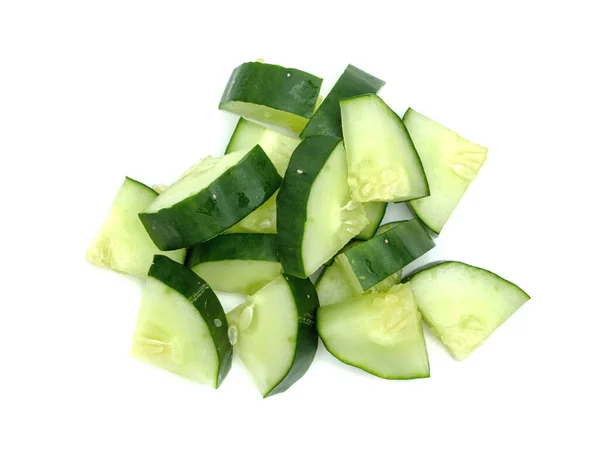 Fresh Japanese Cucumber Sliced Isolated White Background — Stock Photo, Image