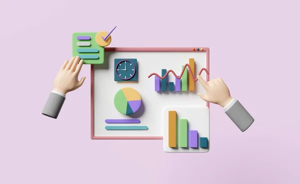 Diagramme Und Grafik Mit Geschäftsmann Hand Überprüfen Analyse Business Finanzdaten — Stockfoto