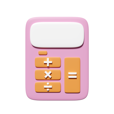 Muhasebe finansmanı için 3 boyutlu pembe hesap makinesi simgesi izole edildi. asgari konsept 3d görüntüleme