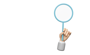 Sancak şablonu için boş daire etiketi tutan işadamı eli izole edildi. 3d resimleme