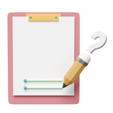 Pano ile 3d soru işareti kalem simgesi simgesi, kontrol listesi kağıdı izole edildi. SSS ya da sıklıkla sorulan sorular, sorunu kurul konseptine yazın, 3D sunum,