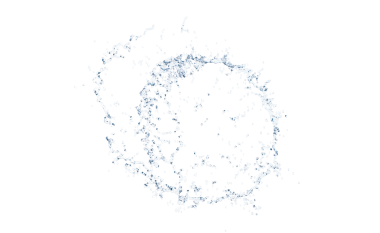 3D su, şeffaf, berrak mavi suyu izole bir şekilde etrafa saçıyor. 3d resimleme