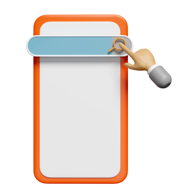 Cep telefonu, akıllı telefon simgeleri, çizgi film parmağı, el işadamı izole edilmiş. en küçük web arama motoru, web tarama konsepti, 3 boyutlu resimleme