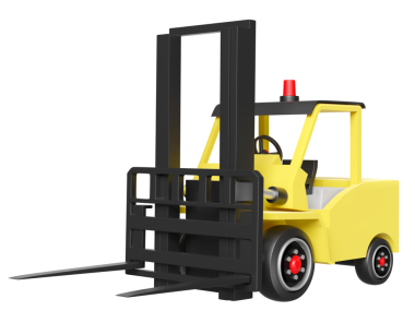 3D forklift izole edildi. 3d illüstrasyon veya 3d canlandırma