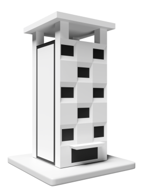 Gökdelen binası simgesi izole edildi. 3d resimleme