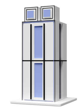 Gökdelen binası simgesi izole edildi. 3d resimleme