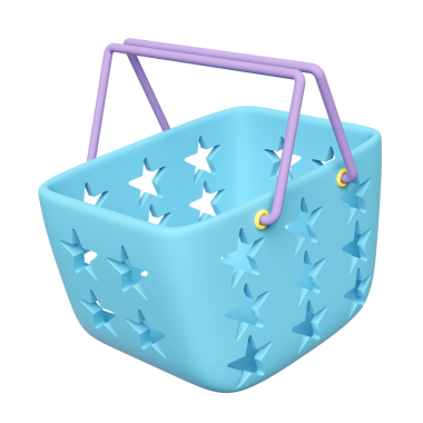 Boş mavi alışveriş arabaları ya da sepeti izole edilmiş. 3d illüstrasyon oluşturucu