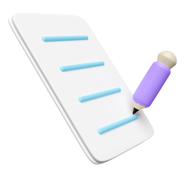 Üç boyutlu kağıt ve karantina çalışması için kalem. okula, eğitime, yazım konseptine, 3D çizim illüstrasyonuna