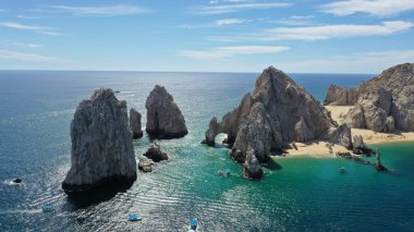 Beautiful aerial view of Cabo San lucas Arch clipart