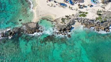 Cozumel 'deki güzel kumsal manzarası