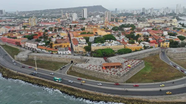 Prachtig Uitzicht Stadsmuren Kustlijn Van Cartagena — Stockfoto