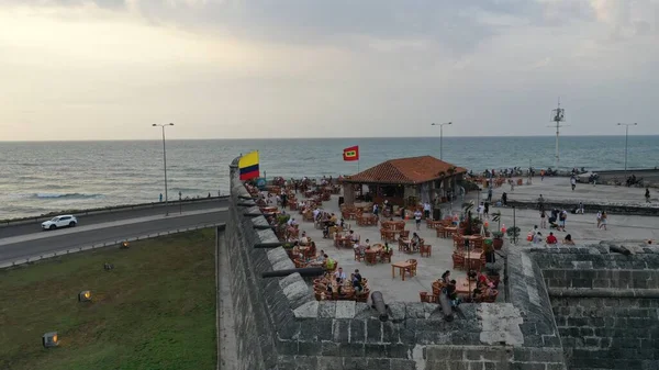Prachtig Uitzicht Stadsmuren Kustlijn Van Cartagena — Stockfoto