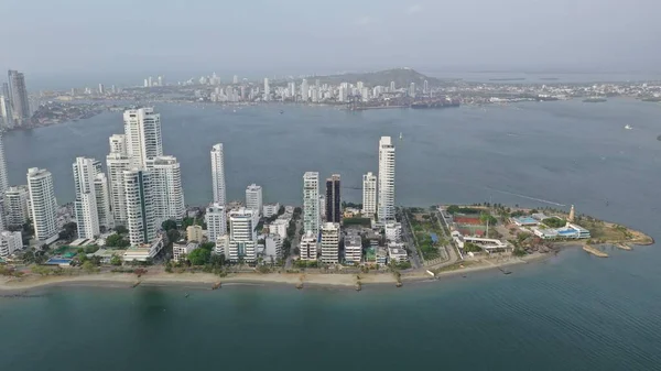 Vista Costera Bocagrande Cartagena — Foto de Stock