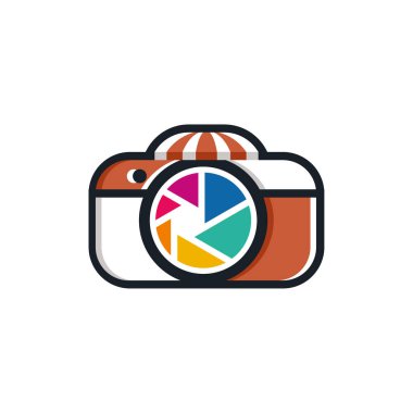 Beyaz arkaplanlı video dükkanı logo tasarım şablonu