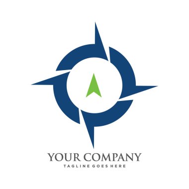 pusula iş logosu tasarım şablonu beyaz arkaplan