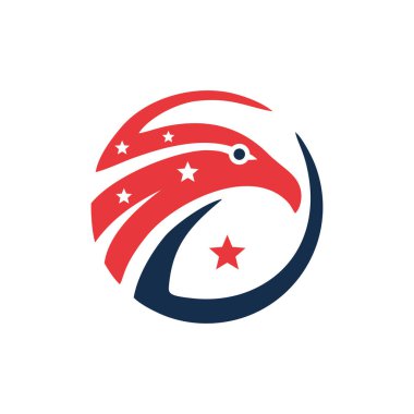 yıldız kartalı logo tasarım şablonu beyaz arkaplan