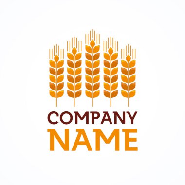 Organik Tahıl Logosu Şablon Tasarım Vektörü