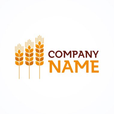 Organik Tahıl Logosu Şablon Tasarım Vektörü