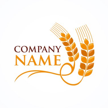 Organik Tahıl Logosu Şablon Tasarım Vektörü