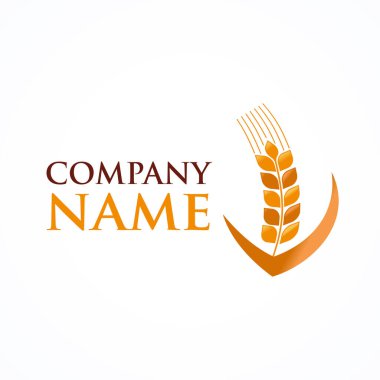 Organik Tahıl Logosu Şablon Tasarım Vektörü