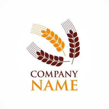 Organik Tahıl Logosu Şablon Tasarım Vektörü