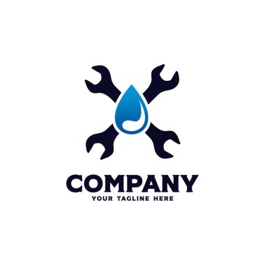 Tesisat Servis Logosu Şablonu Tasarımı. Simge veya Tasarım Konsepti için Yaratıcı Vektör Amblemi.