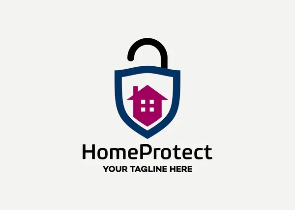 Home Protect Logo Design Template White Background — Stock Vector