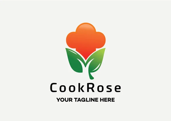 烹调玫瑰标志设计模板 — 图库矢量图片