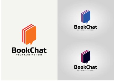 Kitap Sohbeti Logo Tasarım Şablonu beyaz arkaplan