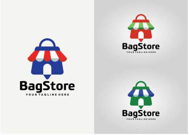 Çanta Mağazası Logo Tasarım Şablonu beyaz arkaplan