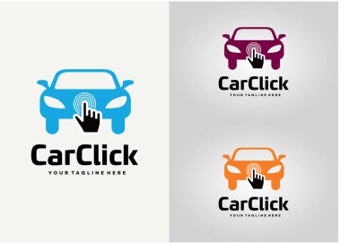 Otomobil Tıklama Logosu Tasarım Şablonu beyaz arkaplan