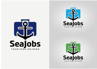 Deniz İşleri Logosu Tasarım Şablonu beyaz arkaplan