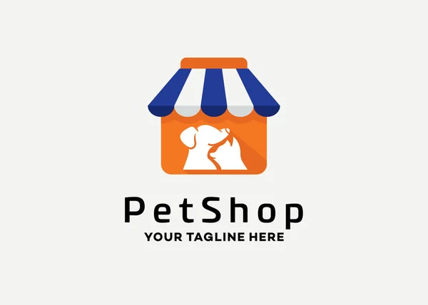 Pet Shop Logo Design Mall Med Vit Bakgrund — Stock vektor