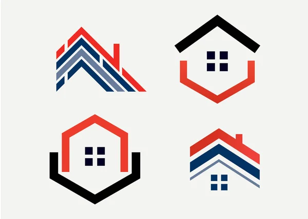 Modelo Design Logotipo Edifício Imobiliário Com Fundo Branco —  Vetores de Stock