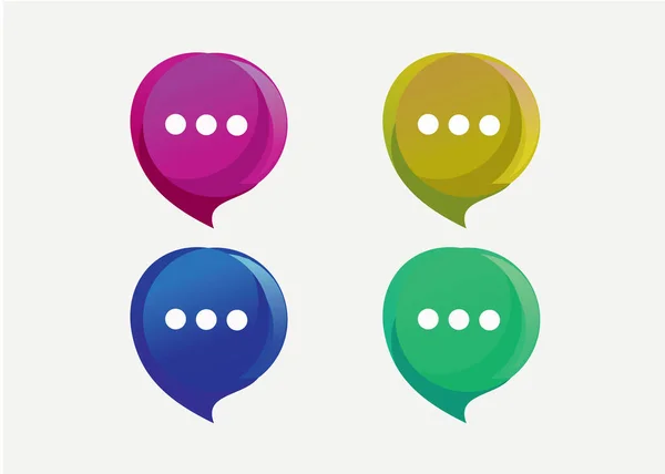 Chat Bulb Logo Set Design Template White Background — Stock Vector
