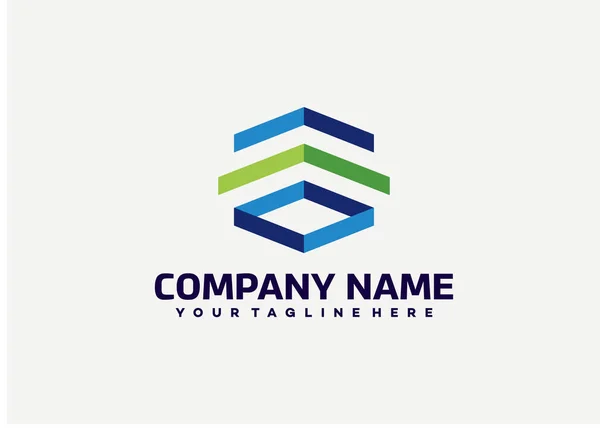 Building Company Logo Design Template White Background — Stock Vector
