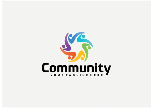 Community Logo Design Template Mit Weißem Hintergrund — Stockvektor