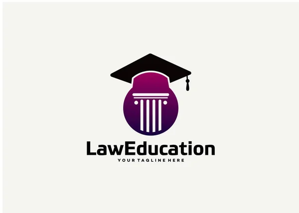 Νομική Εκπαίδευση Λογότυπο Σχεδιασμός Πρότυπο Λευκό Φόντο — Διανυσματικό Αρχείο