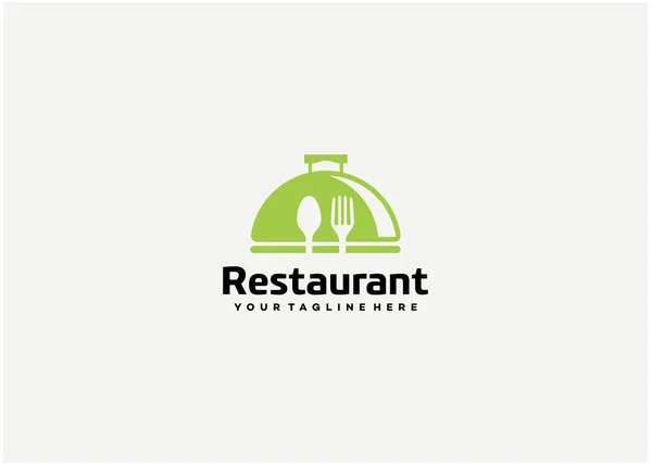 Restaurante Logo Design Template Com Fundo Branco — Vetor de Stock