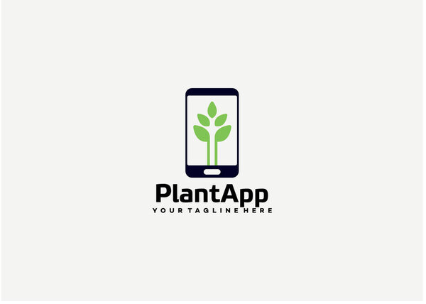 Plant App Logo Design Template with white background