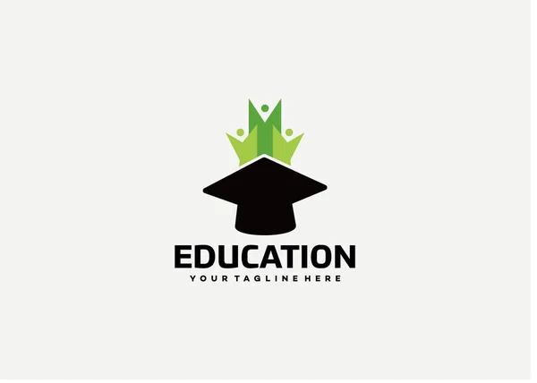 Πρότυπο Σχεδιασμού Λογότυπου Εκπαίδευσης Λευκό Φόντο — Διανυσματικό Αρχείο