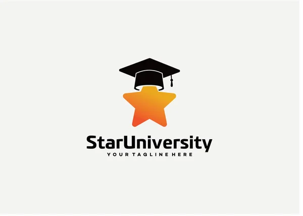 Πρότυπο Σχεδιασμού Λογοτύπου Star University Λευκό Φόντο — Διανυσματικό Αρχείο