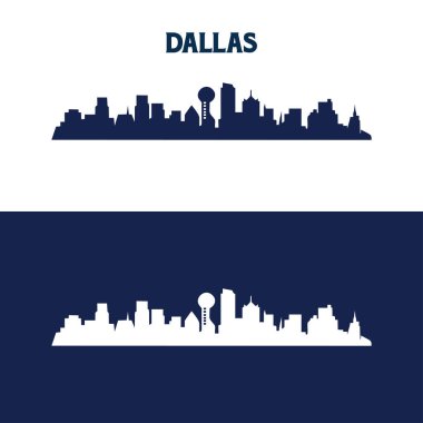 Beyaz arka planlı Dallas silueti