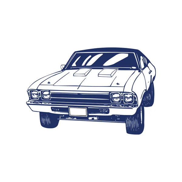 Klasické Auto Vektorové Ilustrace Bílým Pozadím — Stockový vektor