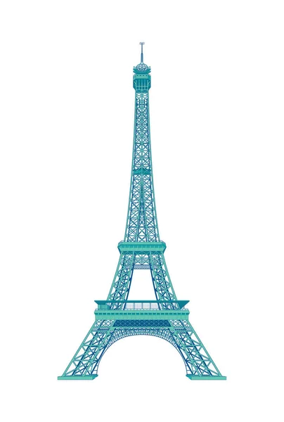 Eiffeltorn Vektor Illustration Med Vit Bakgrund — Stock vektor