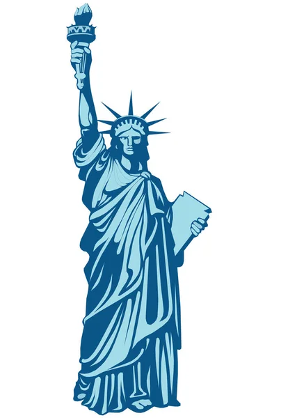 İzole edilmiş Özgürlük Heykeli - Amerika Birleşik Devletleri vektör illüstrasyonu