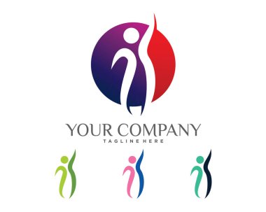 soyut insanlar logo tasarım şablonu beyaz arkaplan