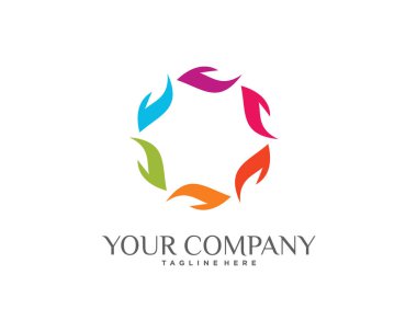 soyut topluluk logo tasarım şablonu beyaz arkaplan