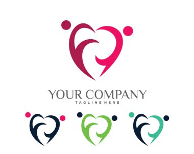 soyut insanlar logo tasarım şablonu beyaz arkaplan